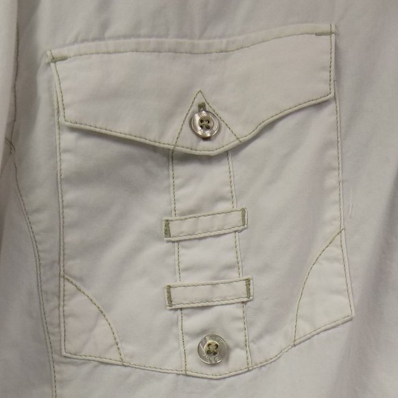 Roar Men's Embroidered Crest Design Button Front Collared Shirt Size Small - Picture 4 of 11